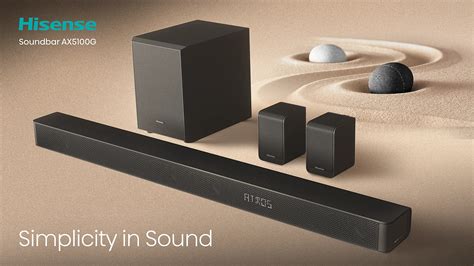 HISENSE AX5100G Soundbar; 5.1Ch 340W Dolby Atmos Bluetooth Soundbar with Wireless Subwoofer; 340W Max Audio power;Bluetooth streaming; Wireless Subwoofer;
True 5.1 Multi Channel Dolby Digital Plus & DTS Virtual:X; 
EzPlay(Easy Control with Hisense TV); 7 EQ modes;
2 Year Warranty